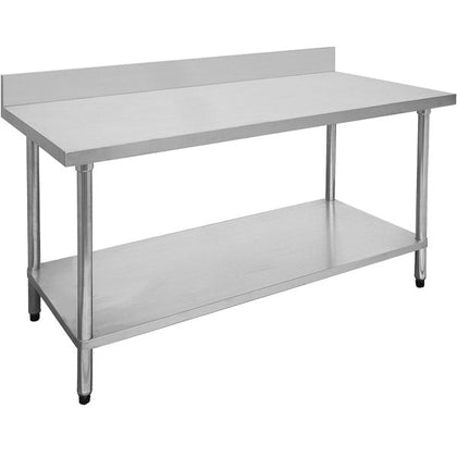 FED 1500-6-WBB Economic 304 Grade Stainless Steel Table with splashback 1500x600x900