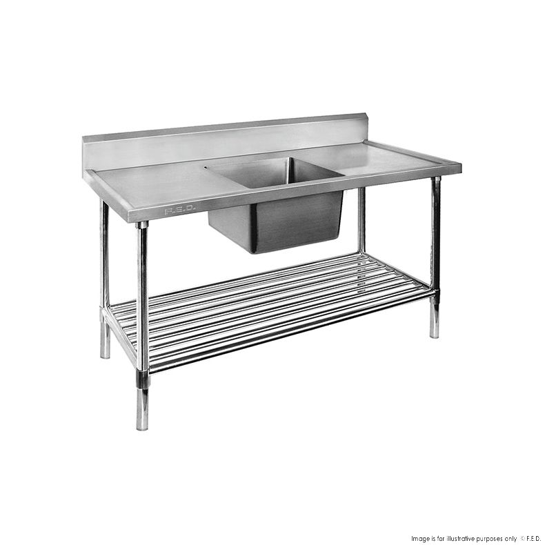 Single Centre Sink Bench & Pot Undershelf SSB7-1200C/A