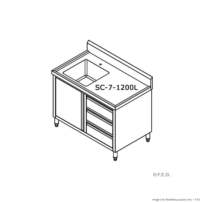 Modular System CABINET WITH LEFT SINK - SC-7-1200L-H