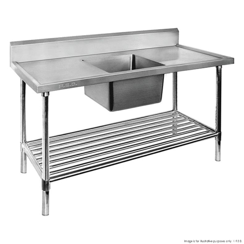 Single Centre Sink Bench & Pot Undershelf SSB6-1200C/A