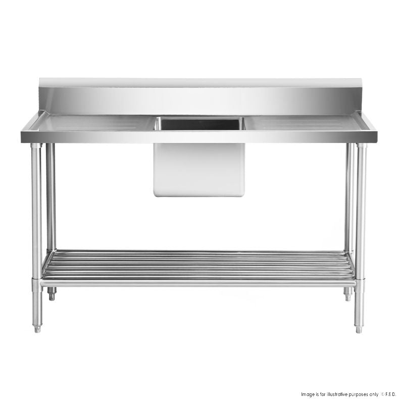 Single Centre Sink Bench & Pot Undershelf SSB6-1500C/A