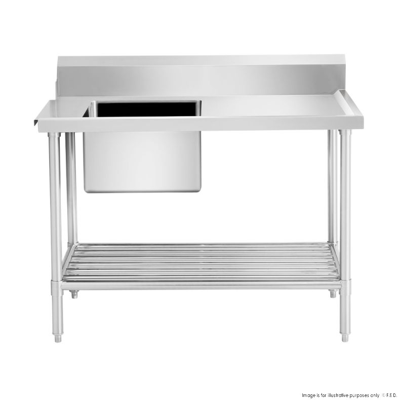 Left Inlet Single Sink Dishwasher Bench SSBD7-1200L/A
