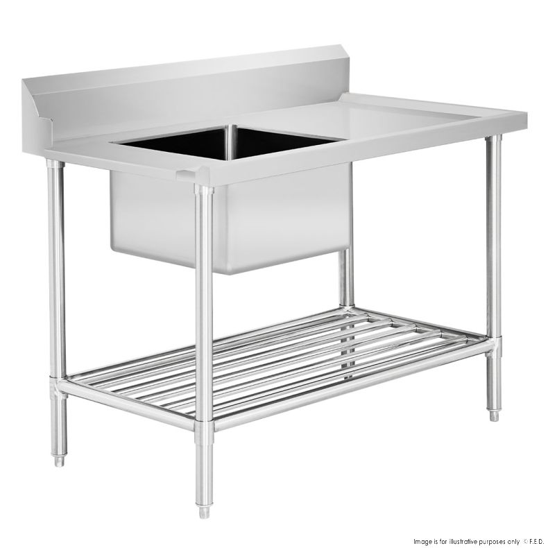 Left Inlet Single Sink Dishwasher Bench SSBD7-1200L/A