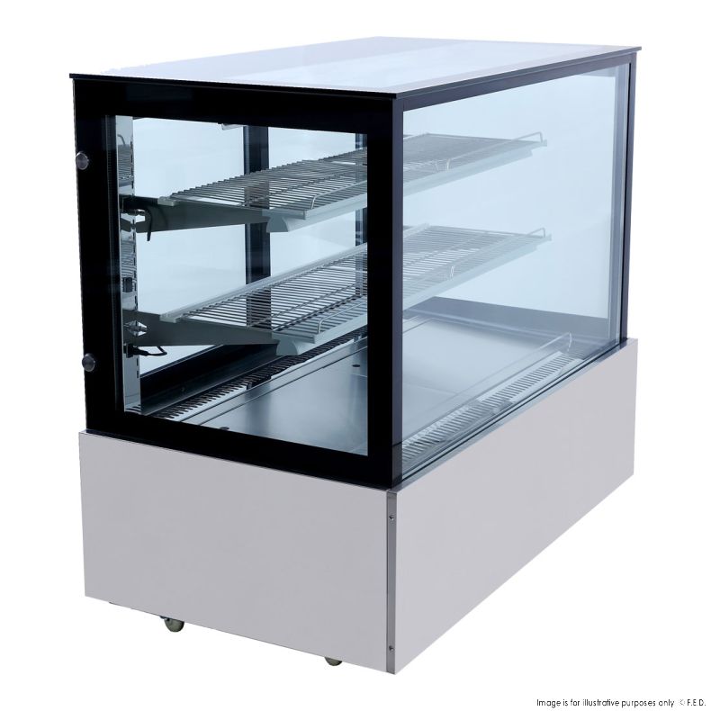 Bonvue Black Trim Square Glass Cake Display 2 Shelves - SSU120-2XB