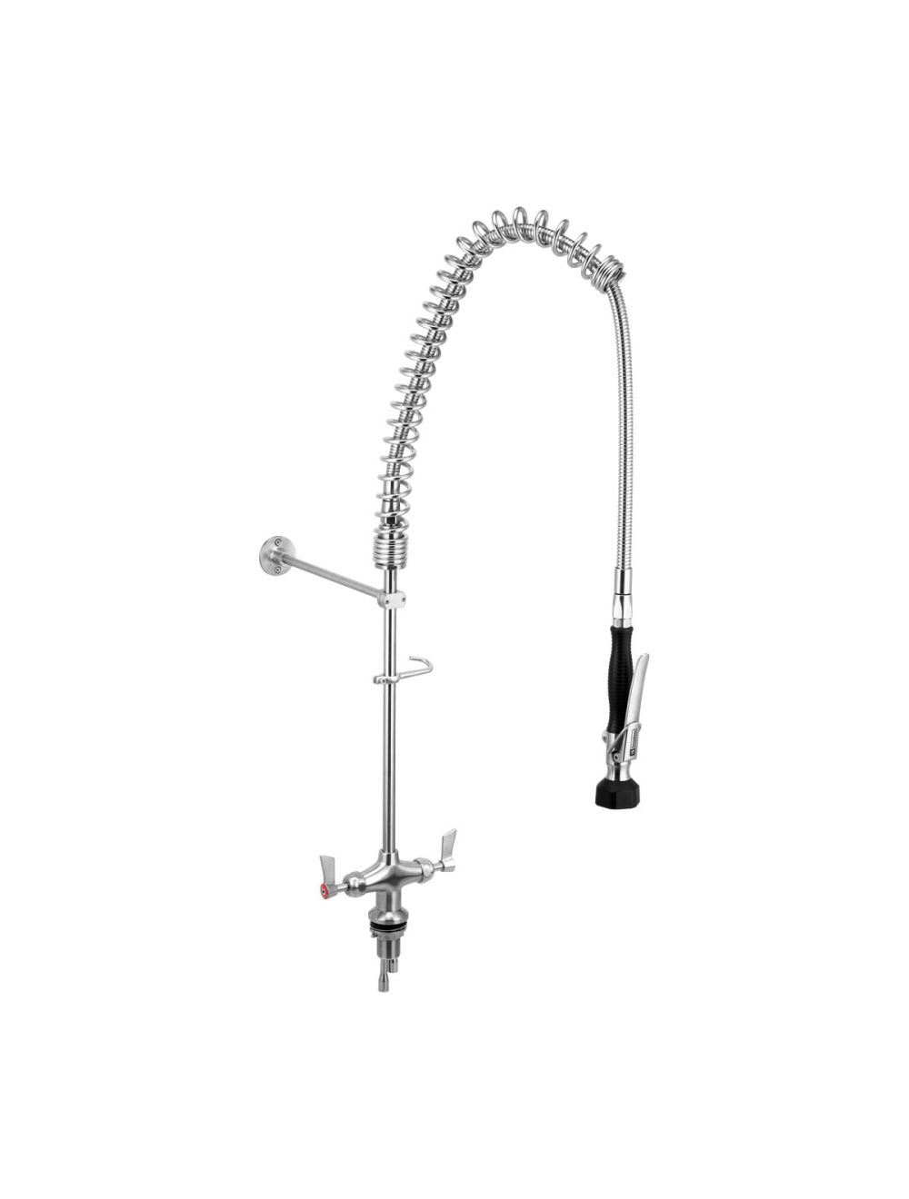 3monkeez T-3M53007 Stainless Steel Dual Bench Mounted Pre Rinse Unit