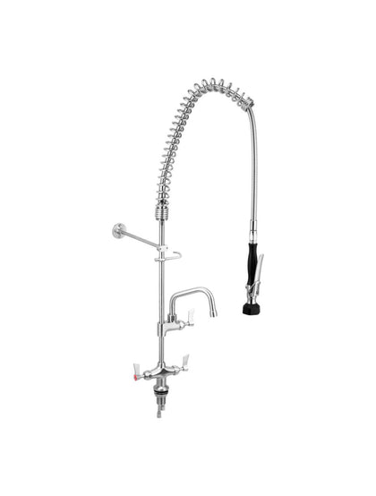 3monkeez T-3M53015 Stainless Steel Dual Bench Mounted Pre Rinse Unit With Pot Filler - 6”