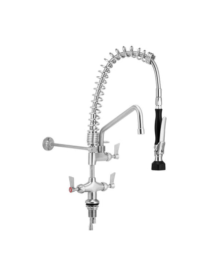 3monkeez T-3M53058-C Compact Dual Bench Mount Pre-Rinse with 12
