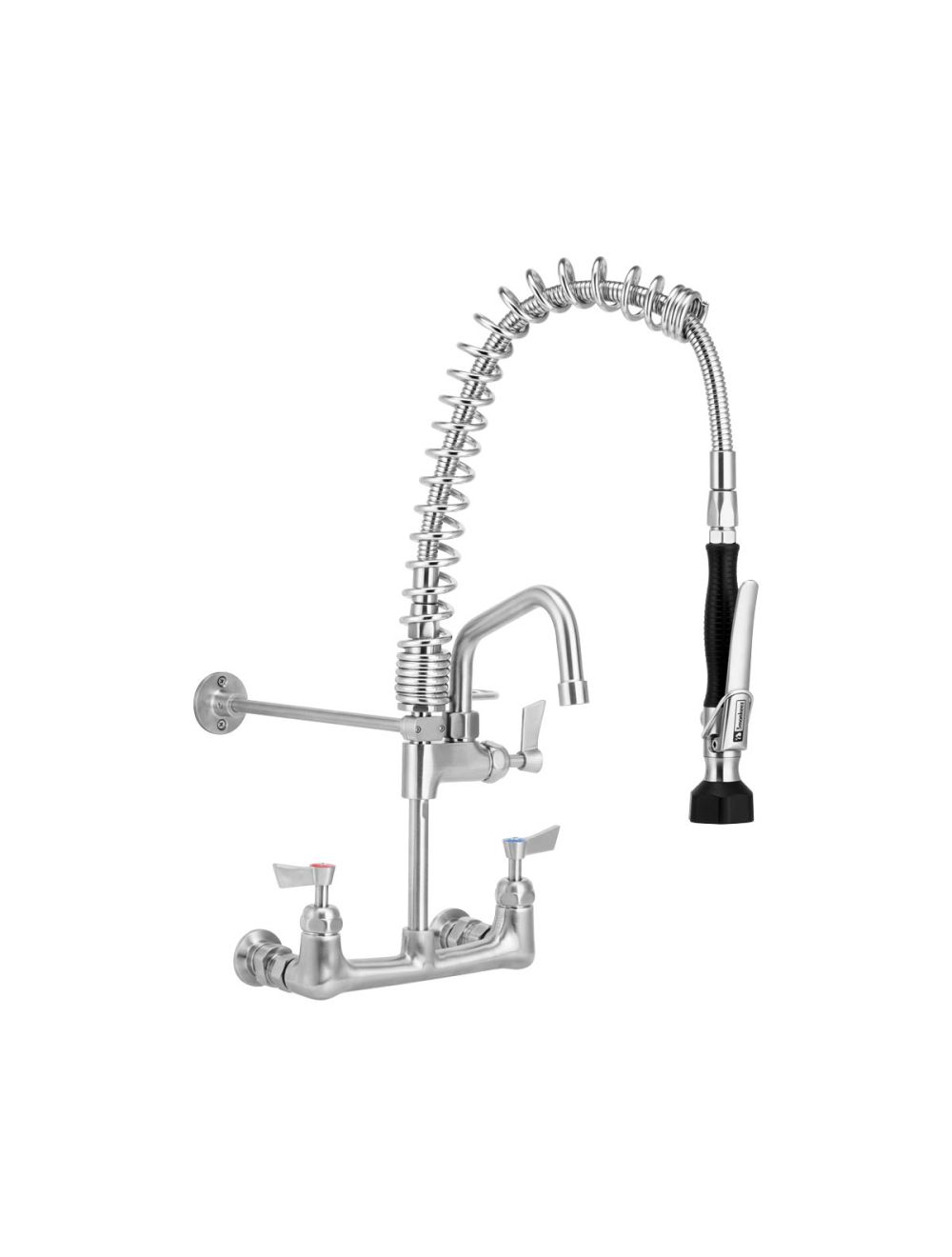 3monkeezT-3M53449-C Compact Stainless Steel Exposed Wall Mounted Pre Rinse Unit With 6"Pot Filler