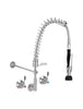 3monkeez T-3M53810-C Compact Stainless Steel Wall Stops And Elbow Pre Rinse Unit