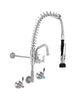 3monkeez T-3M53816-C Compact Stainless Steel Wall Stops And Elbow Pre Rinse Unit With 6