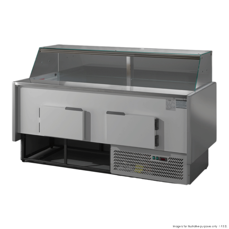 Tecnodom Serie MR9.5 2000mm Wide Deli Display with Storage and Castors - TDMR-0920