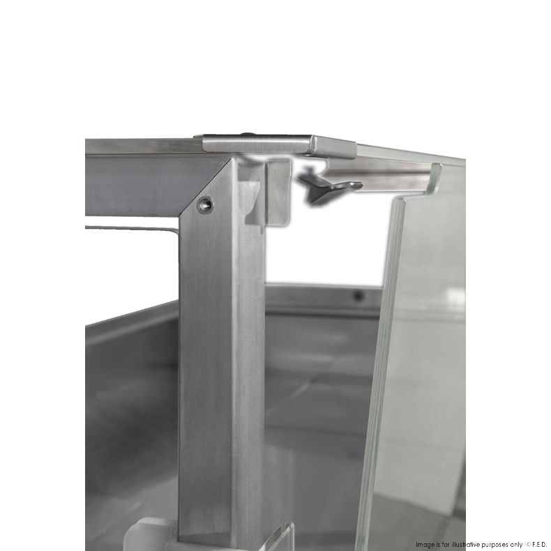 Tecnodom Serie MR9.5 Silver 2480mm Wide Deli Display with Storage and Castors TDMR-0925