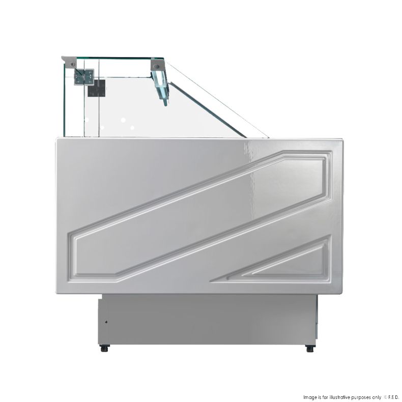 Tecnodom Serie MR9.5 Silver 2480mm Wide Deli Display with Storage and Castors TDMR-0925