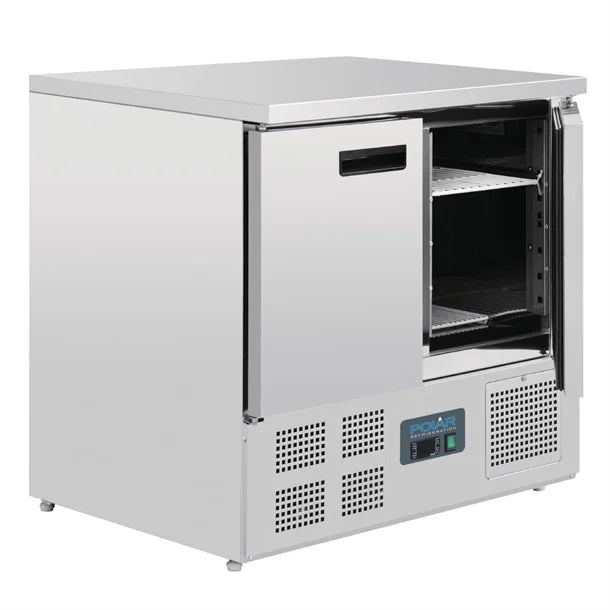 Polar G-Series Double Door Counter Fridge 240Ltr - 155W. Total usable capacity: 201 Ltr. R600a
