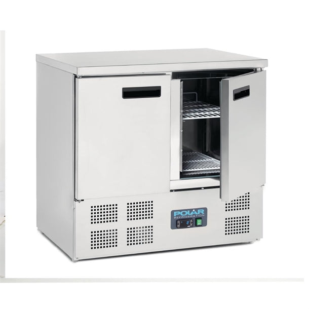 Polar G-Series Double Door Counter Fridge 240Ltr - 155W. Total usable capacity: 201 Ltr. R600a