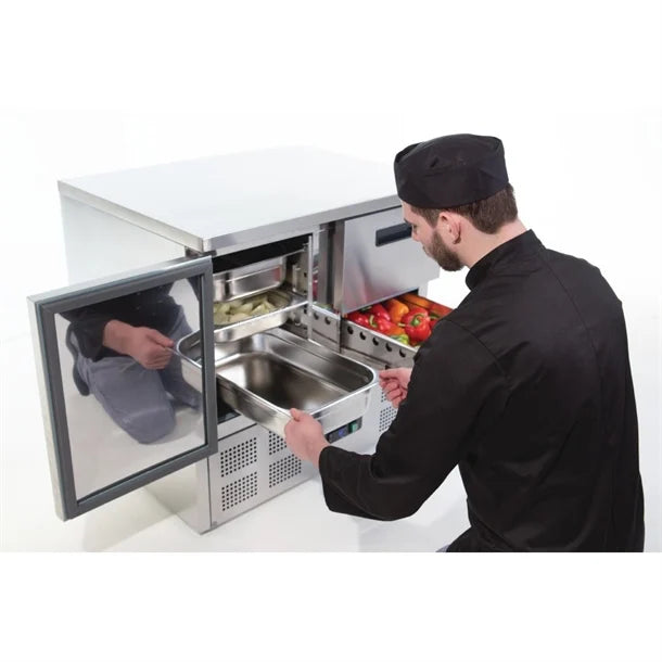 Polar G-Series 2 Drawer Counter Fridge 240Ltr - 155W. Total usable capacity: 161 Ltr. R600a