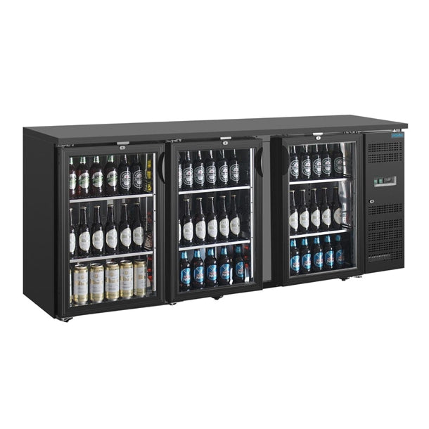 Polar U-Series Back Bar Cooler 3 door Display - Polar U-Series Back Bar Cooler 3 door Display