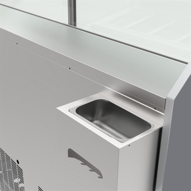 Polar U-Series 6 Pan Ice Cream Serve Over Cabinet Freezer - 880W | Capacity: 6x 1/3GN or 6 Napoli pans