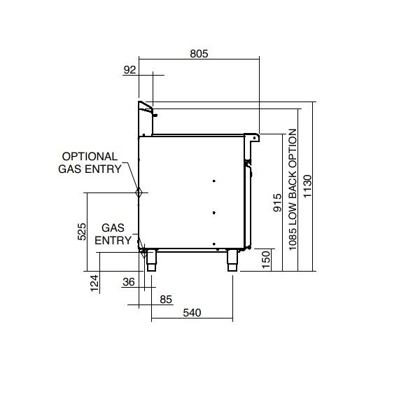 Waldorf 800 Series FN8120G - 450mm Gas Fryer