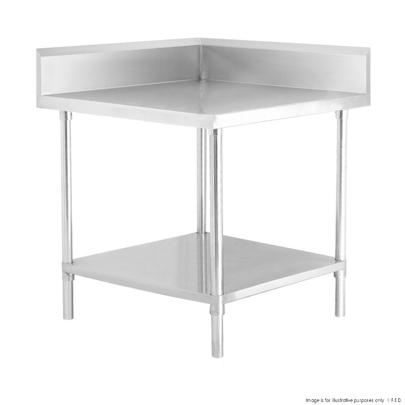 WBCB7-0700/A Corner Workbench,150mm Splashback & Undershelf 700x700x900mm