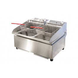 Woodson W.FRT80 Double Pan Fryer with 2 x 8 litre Pans - 2x 3.2kW 550mmW