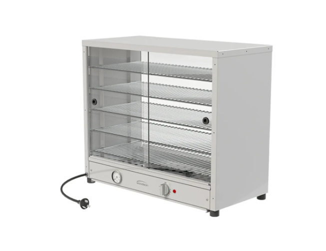 Woodson / W.PIA100G /Pie & Food Displays, Sliding Glass Doors Both Sides (10A) - 1.25kW / 37kg / W755 x D350 x H637 / 1Y Warranty