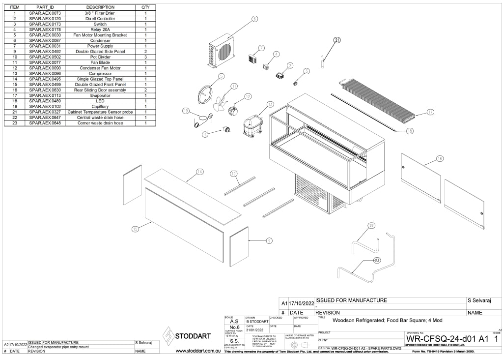 Woodson 4 Module Square Cold Food Display WR.CFSQ24