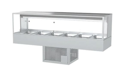 Woodson / WR.CFSQ26 / 2 Rows, 6 Bays Cold Food Display (Square Glass, 10A) - 0.84kW / 284Kg / W2005 x D608 x H660 / 1Y Warranty