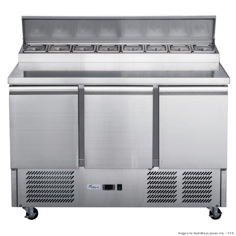 FED-X Three Door Salad Prep Fridge - XGNS1300D