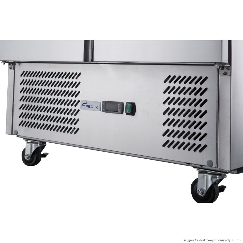 FED-X Two Door Salad Prep Fridge with Marble Top - XGNS900E