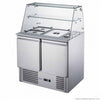 FED-X Two Door Salad Prep Fridge with Square Glass Top - XS900GC
