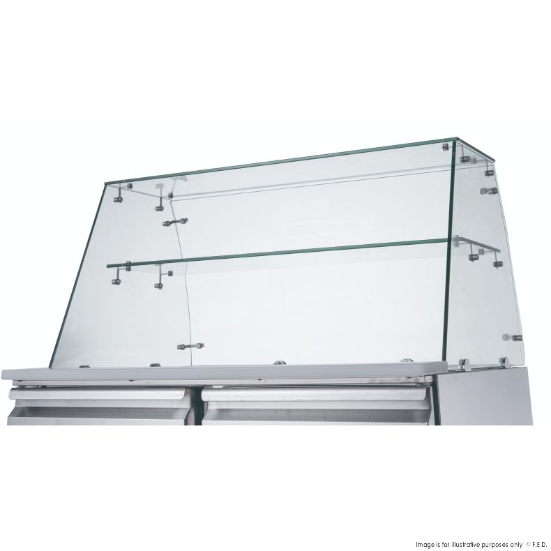 FED-X Two Door Salad Prep Fridge with Glass Top - XS900GC - Catering Sale