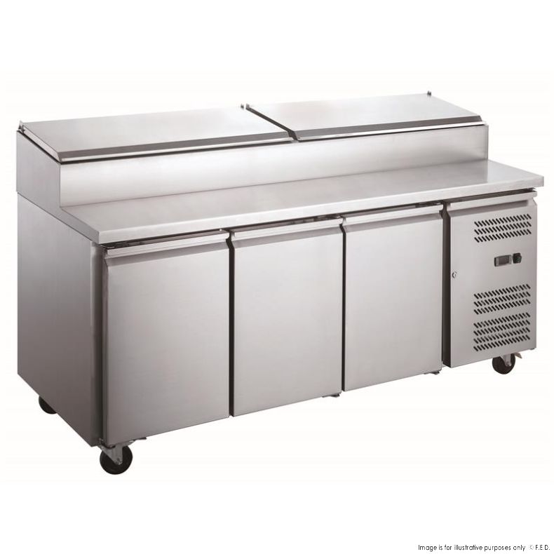 FED-X S/S Three Door Sandwich Counter - XSS7C18S3V - Catering Sale
