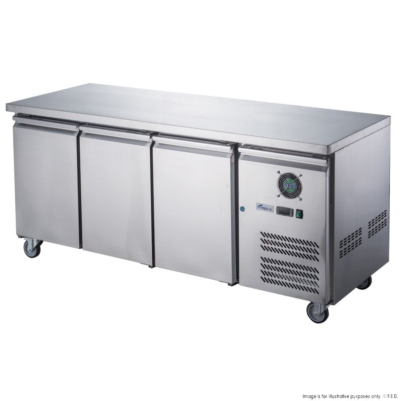 FED-X S/S Three Door Bench Freezer - XUB6F18S3V - Catering Sale