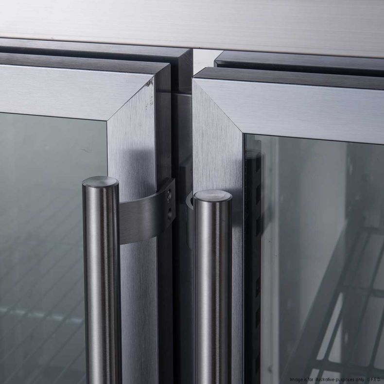 FED-X XUB7C13G2V Two Glass Door Bench Fridge 282L W1360mm