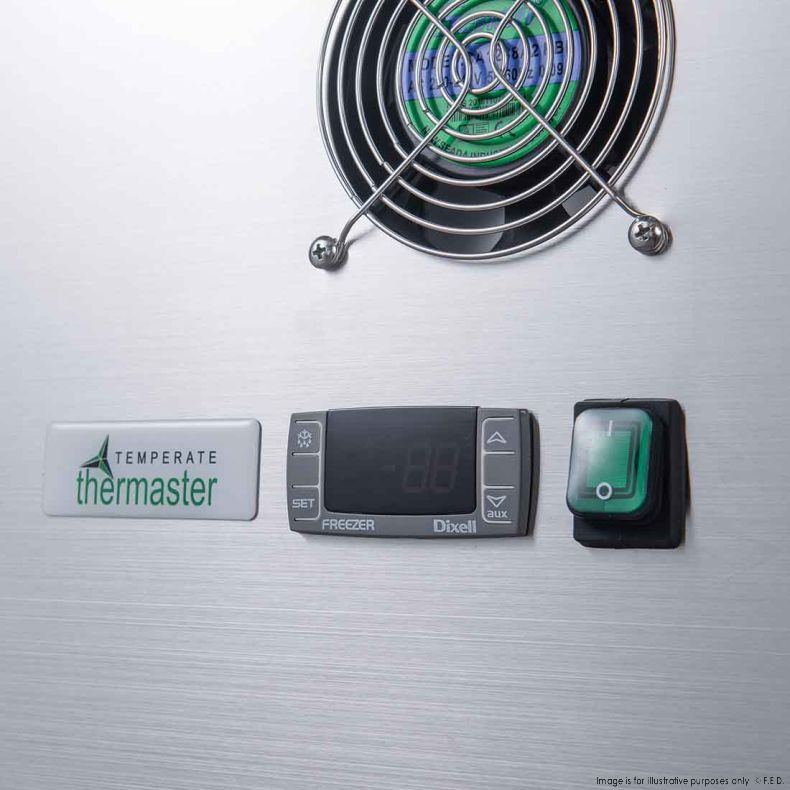 FED-X Three Door Standard Saladette On Castors - XPZ3600TN - Catering Sale