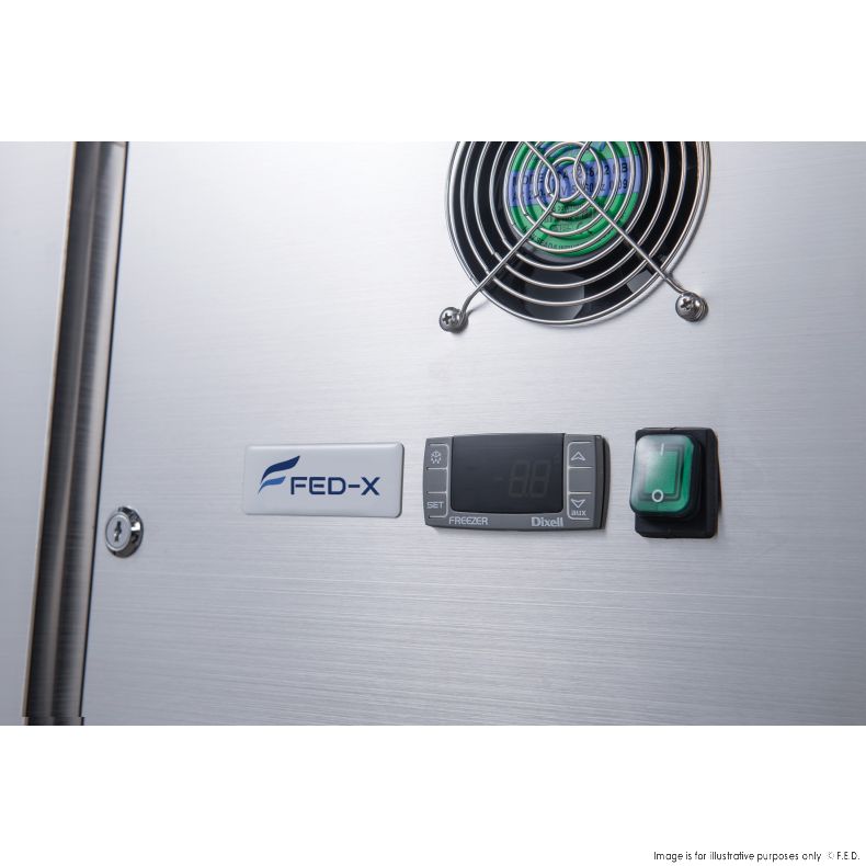 FED-X Stainless Steel Three Door Bench Freezer - XUB7F18S3V - Catering Sale