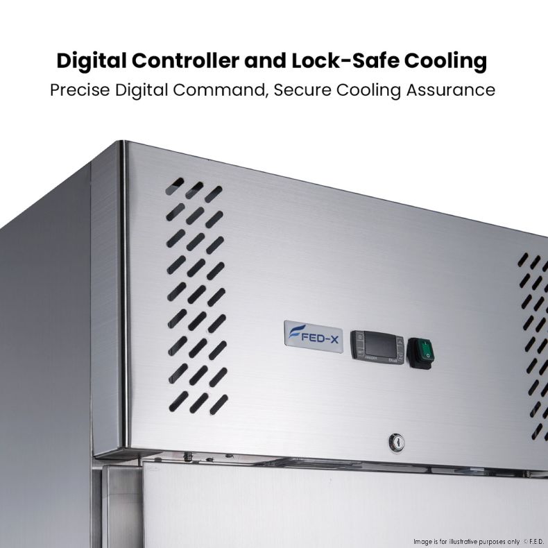 FED-X S/S Two Full Door Upright Fridge - XURC1200SFV - Catering Sale