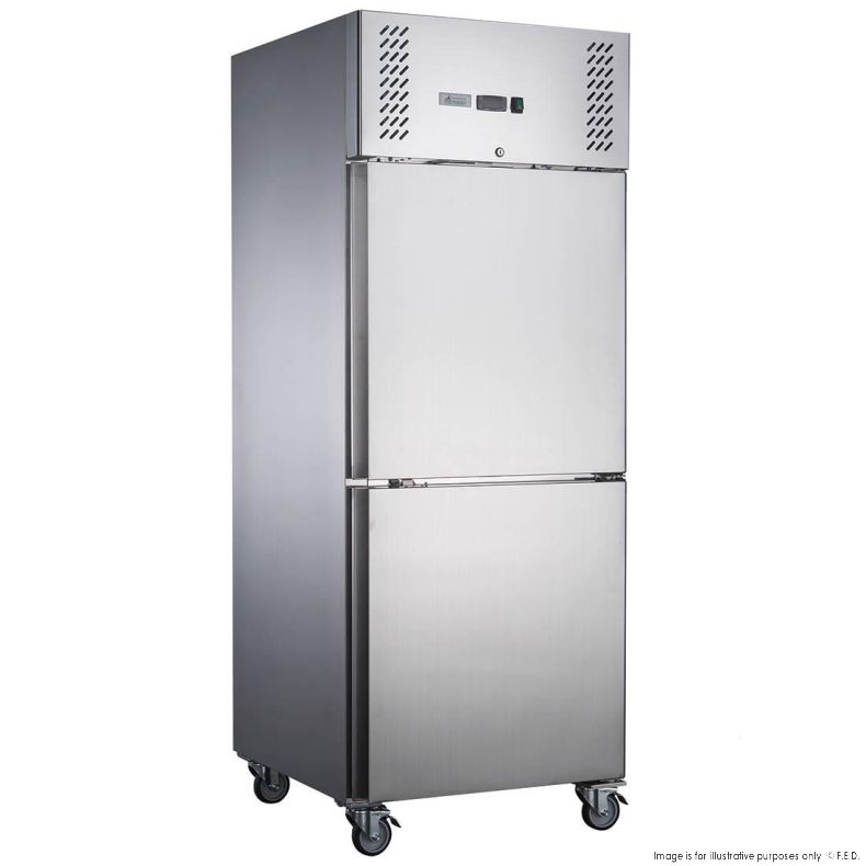 FED-X S/S Two Door Upright Fridge - XURC650S1V - Catering Sale