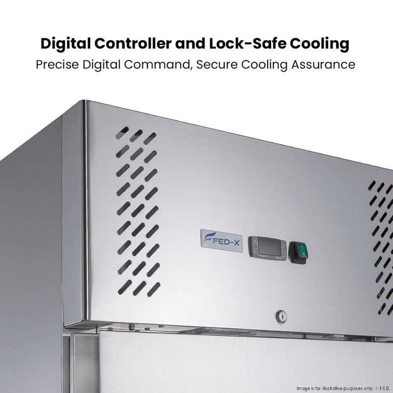 FED-X S/S Single Door Upright Freezer XURF650SFV - Catering Sale