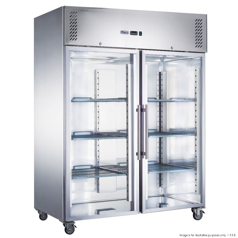 FED-X S/S Two Full Glass Door Upright Fridge - XURC1200G2V