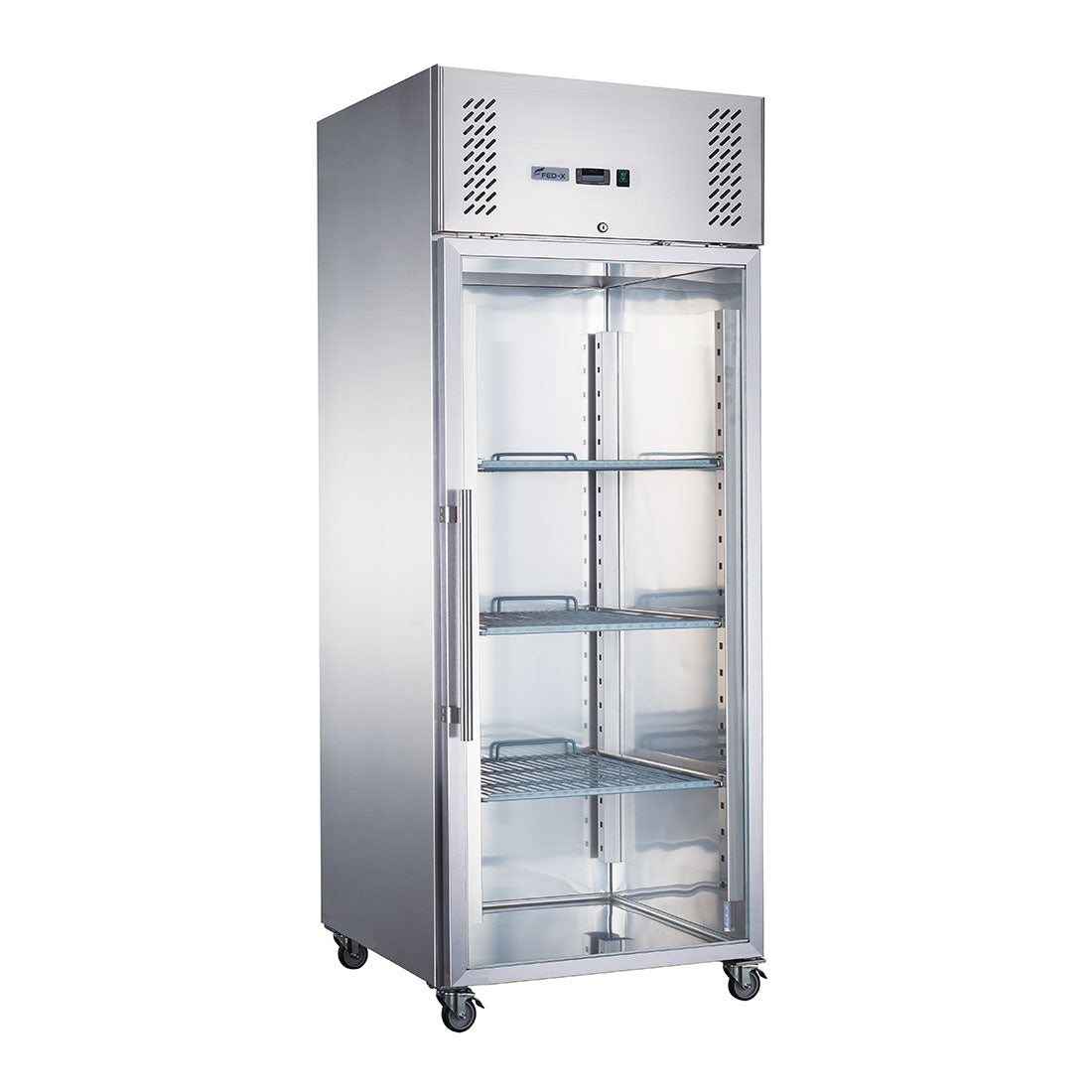 FED-X XURF600G1V S/S Full Glass Door Upright Freezer 600L 680mm