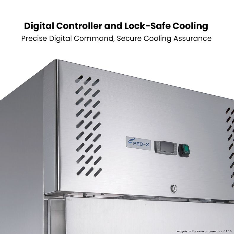 FED-X S/S Two Door Upright Freezer - XURF650S1V - Catering Sale