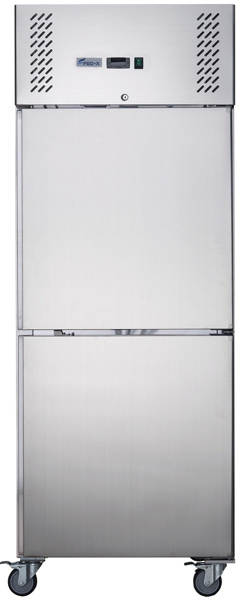 FED-X S/S XURF650S1V Two Door Upright Freezer 650L W740mm