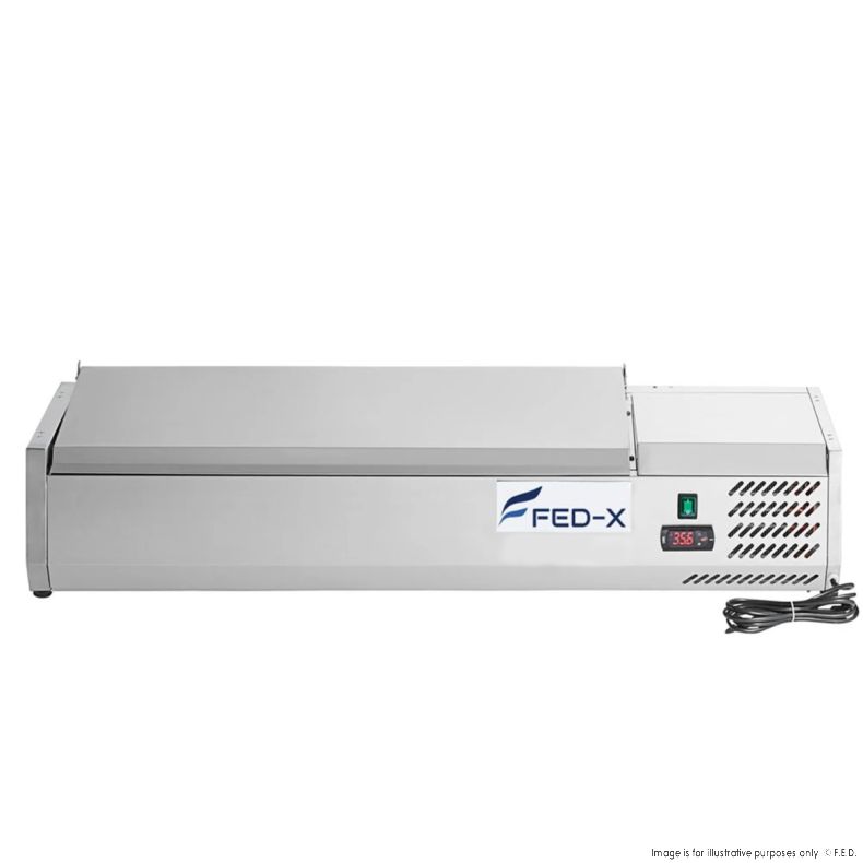 FED-X Salad Bench with Stainless Steel Lid - XVRX1200/380S - Catering Sale