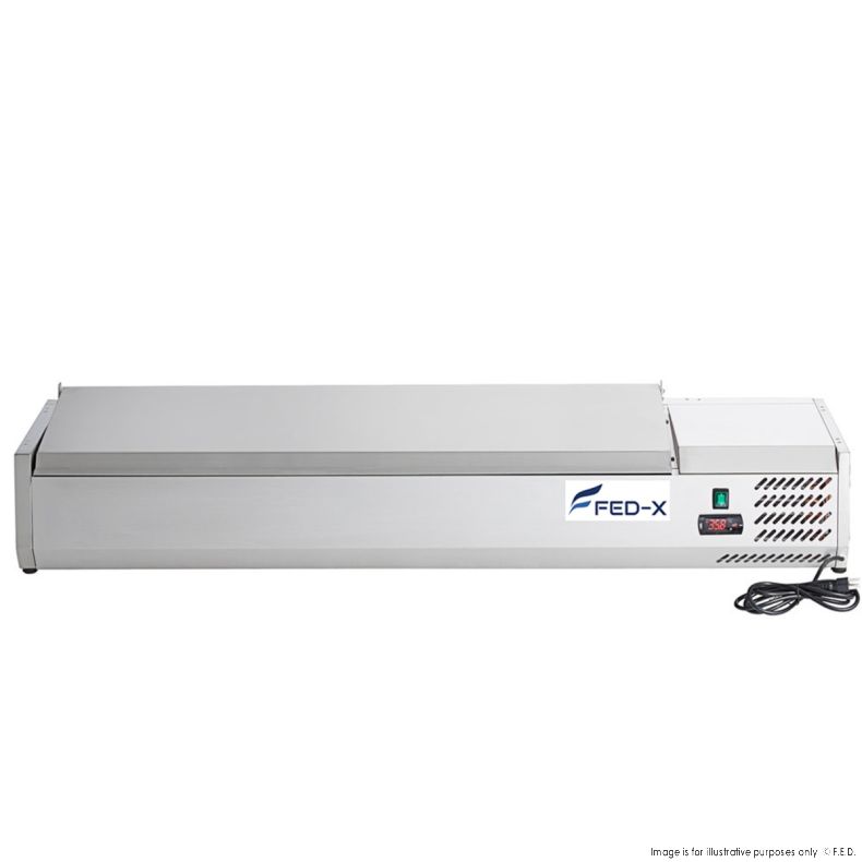 FED-X Salad Bench with Stainless Steel Lid - XVRX1500/380S - Catering Sale
