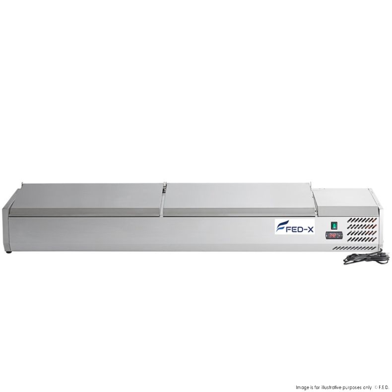 FED-X Salad Bench with Stainless Steel Lids - XVRX2000/380S - Catering Sale