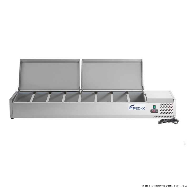 FED-X Salad Bench with Stainless Steel Lids - XVRX1800/380S - Catering Sale