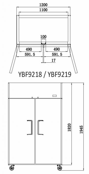ATOSA YBF9219 Compact Double Door Upright Freezer 900L
