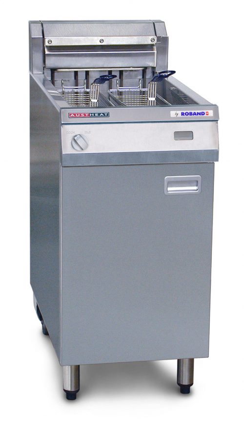 Austheat AF812 Austheat Single Pan Two Basket Floor Model Fryers